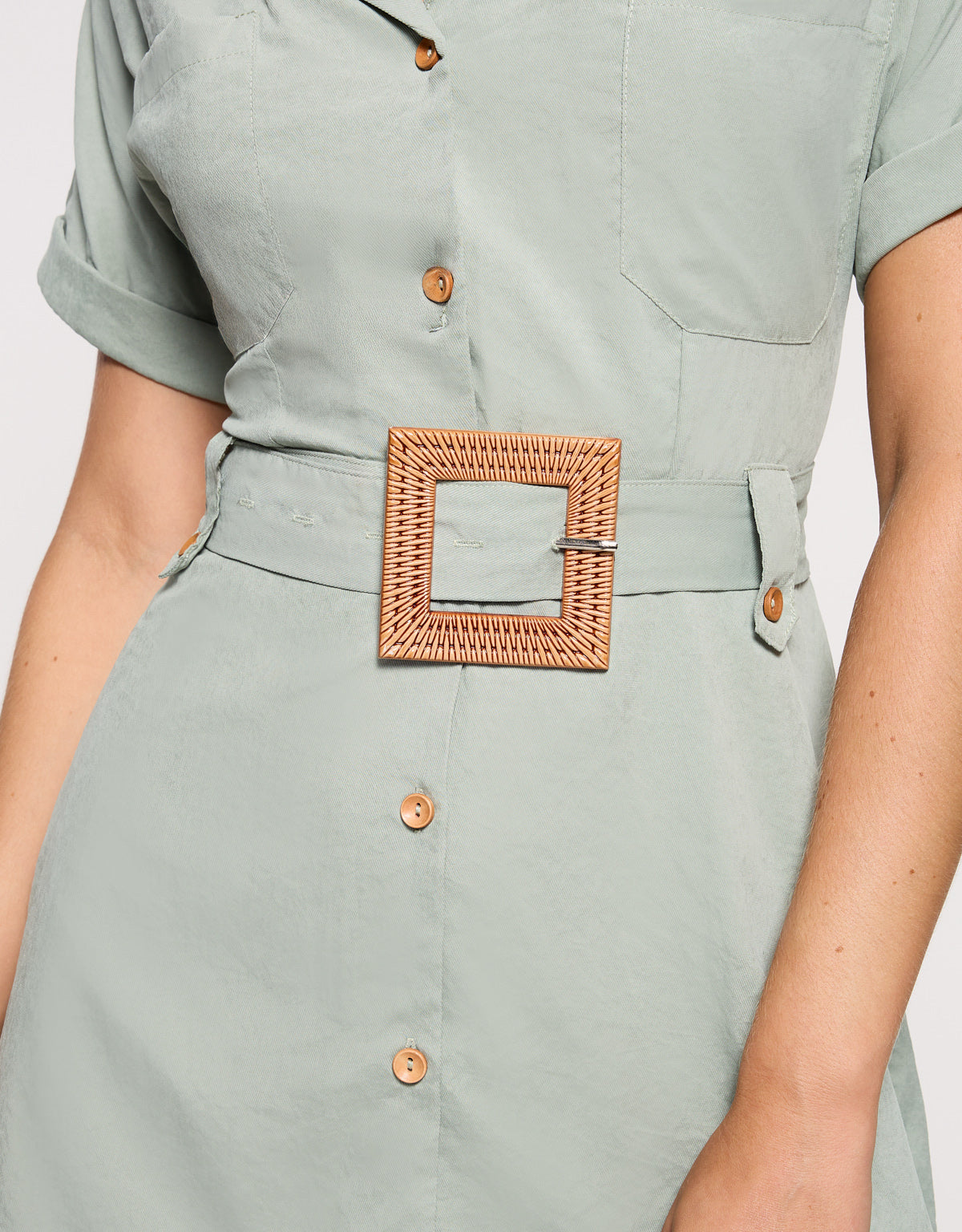 Light Khaki Short Dress - Ilice