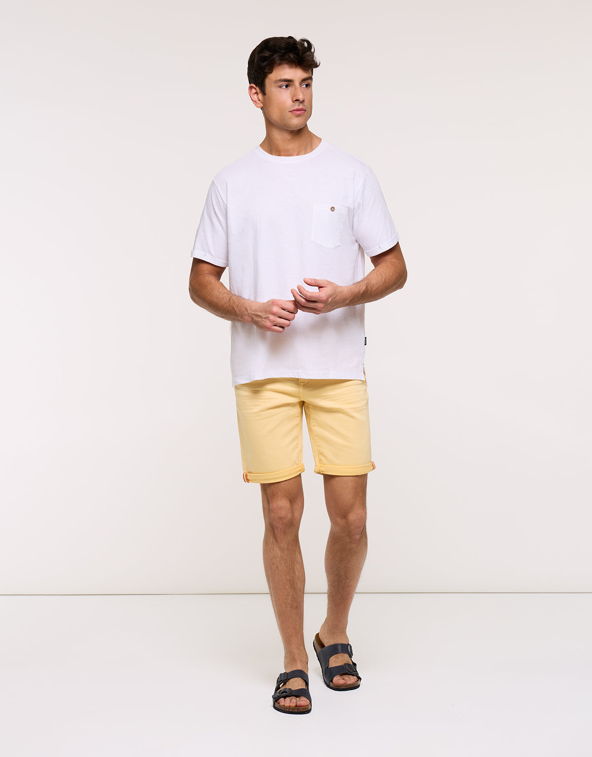Light Yellow Denim Bermuda Shorts - Palm Beach