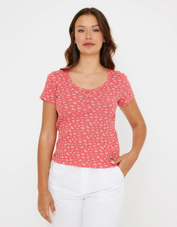 Short Sleeve Coral T-Shirt - Yarima