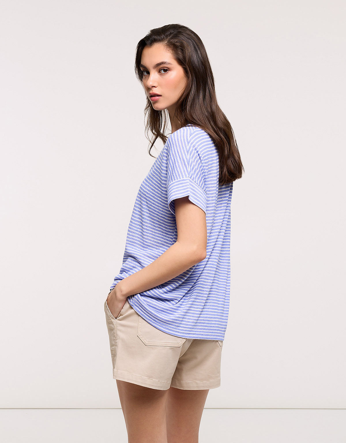Camiseta Manga Corta Azul Claro - Solfidea