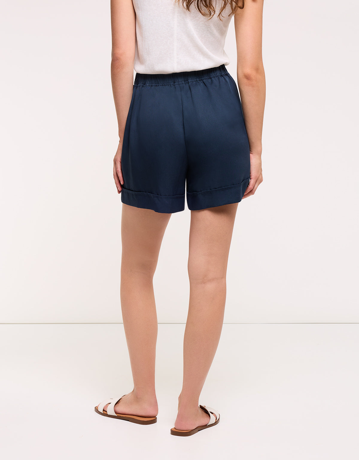 Tencel Bermuda shorts Navy Blue - Ducano