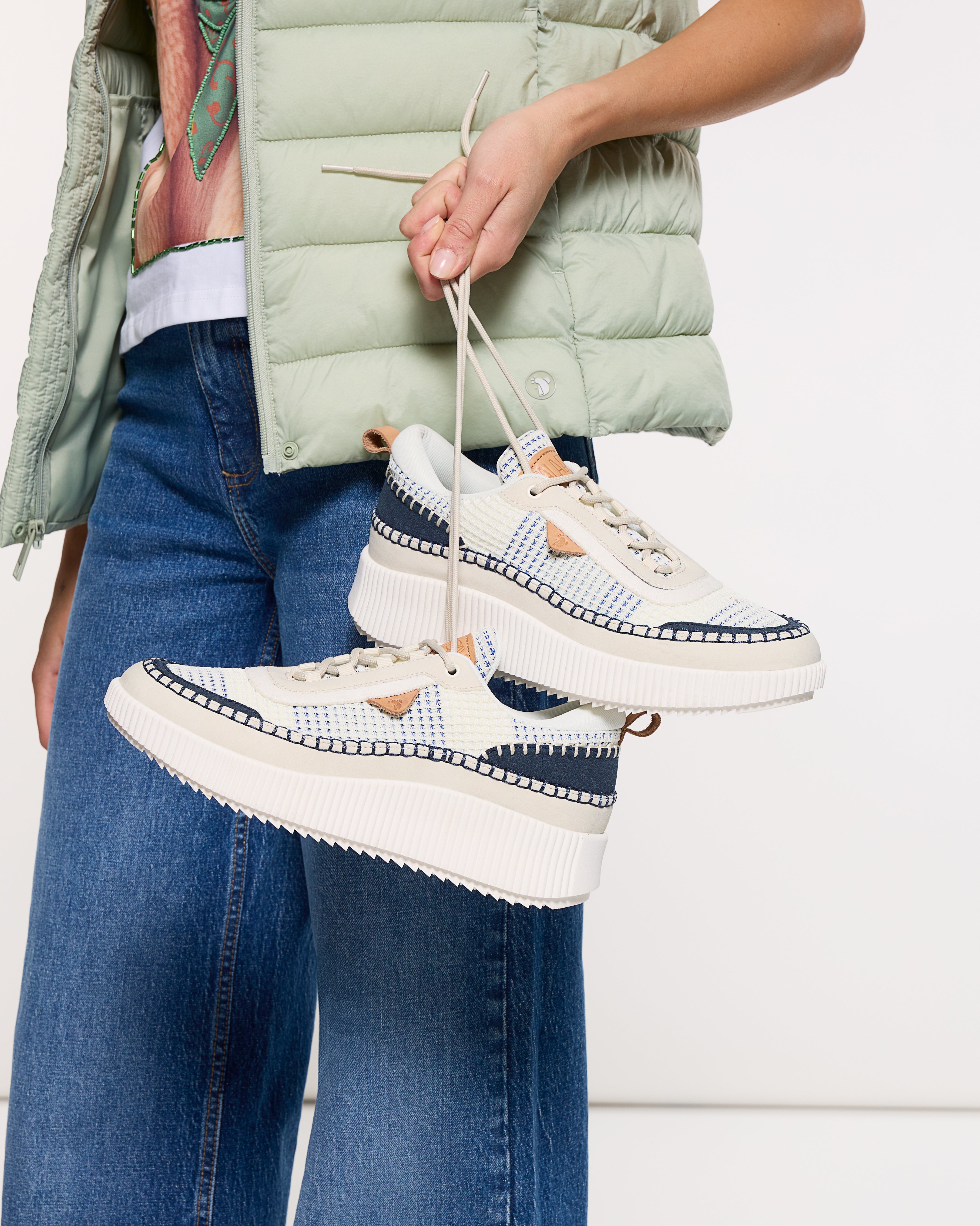 Navy Blue Platform Sneakers - Treviso