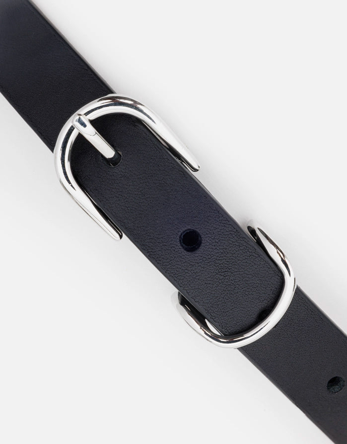 Fine Black Leather Belt - Marisa