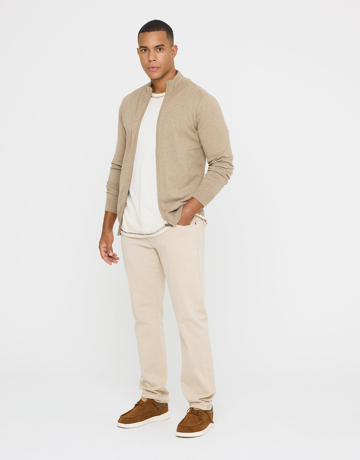 Jersey con Cremallera Beige - Picos