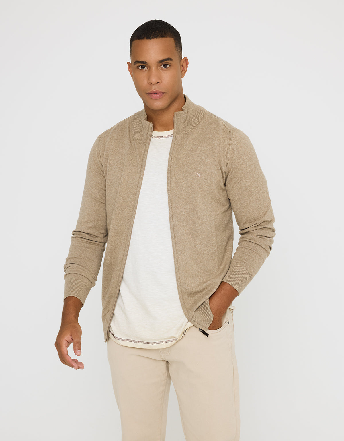 Jersey con Cremallera Beige - Picos