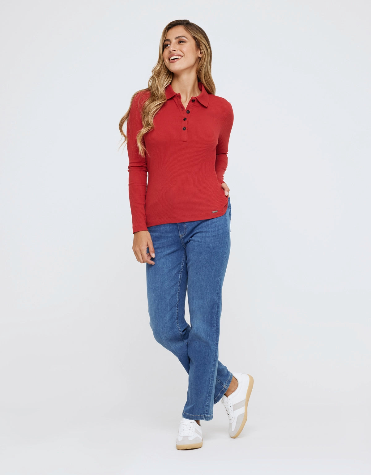 Polo Manga Larga Rojo - Uicun