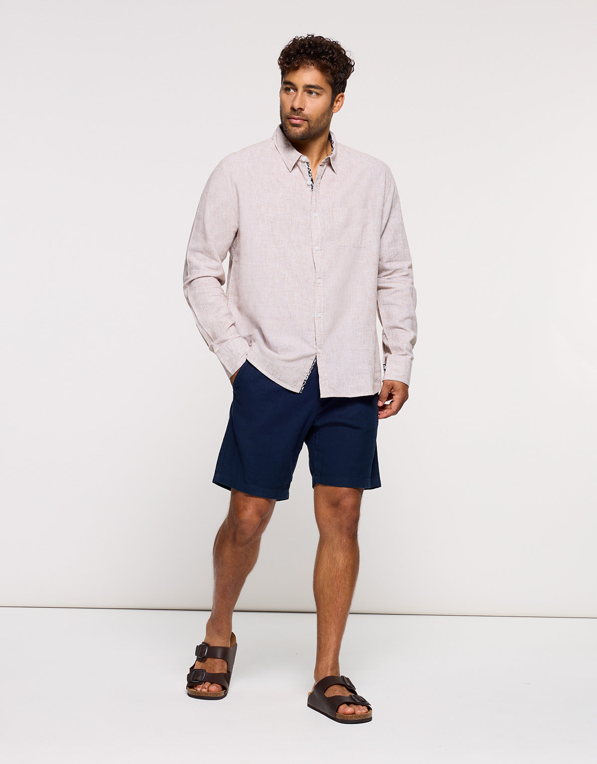 Camisa Manga Larga Beige - Sum 7