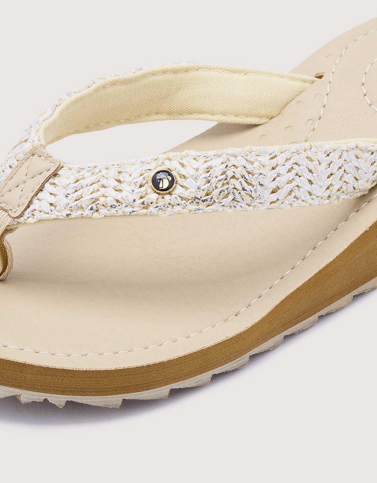 Beige Wedge Flip Flop - Levix