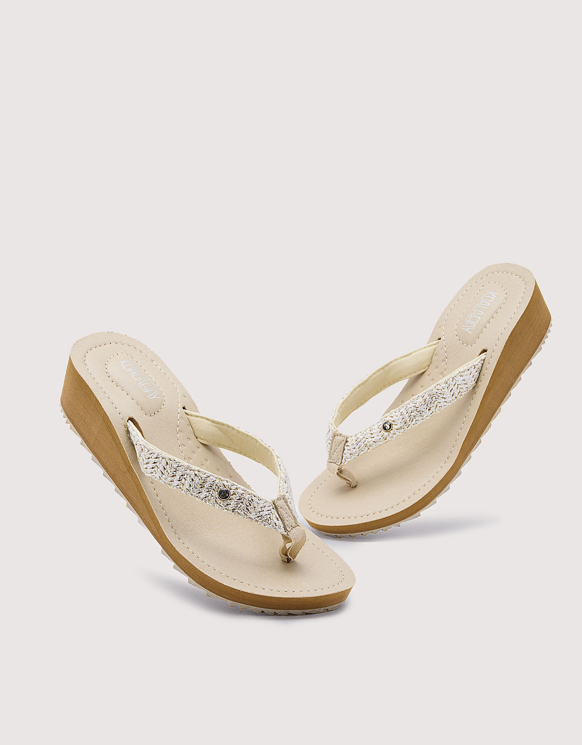 Beige Wedge Flip Flop - Levix