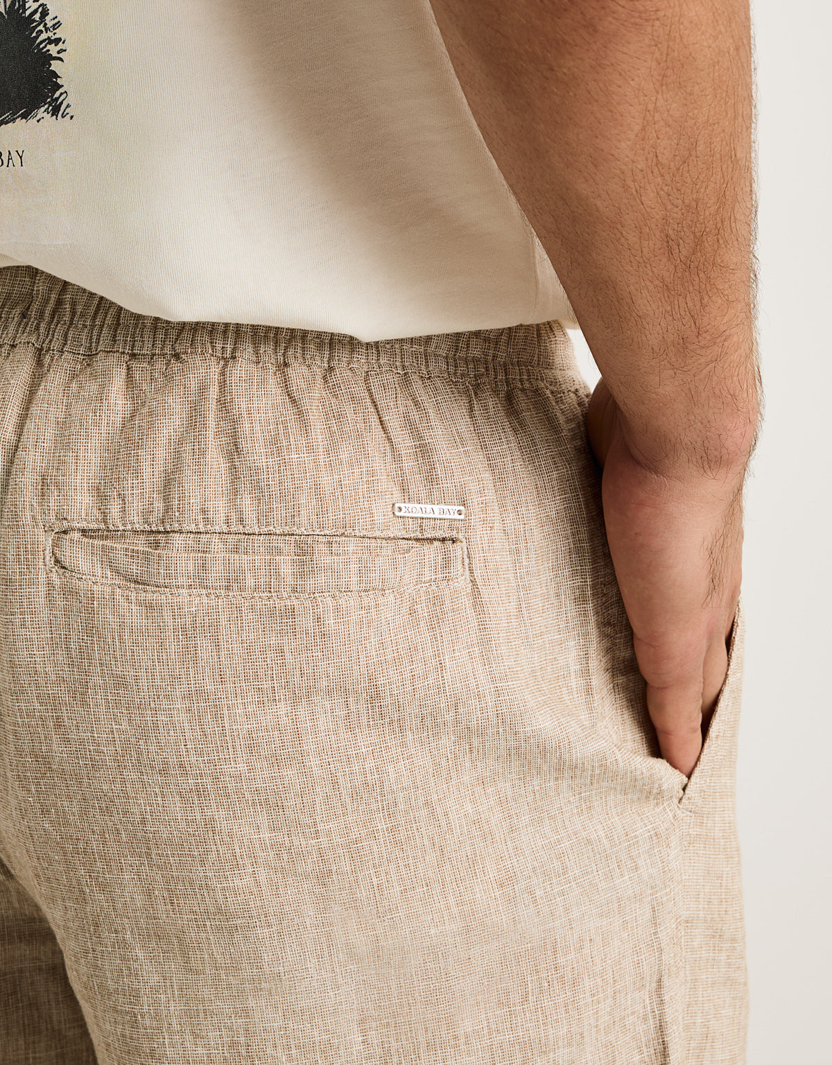 Beige Linen Bermuda Shorts - Damiano