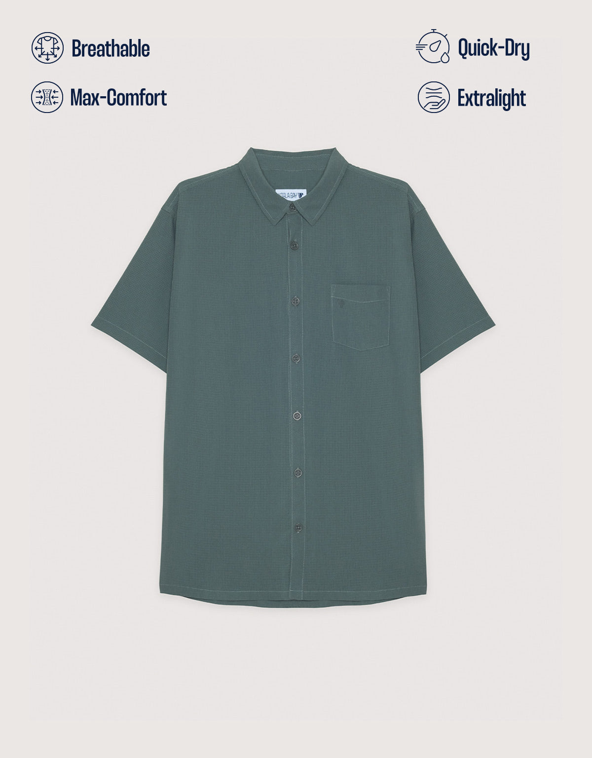 Camisa Manga Corta Verde Oscuro - Camiland 6