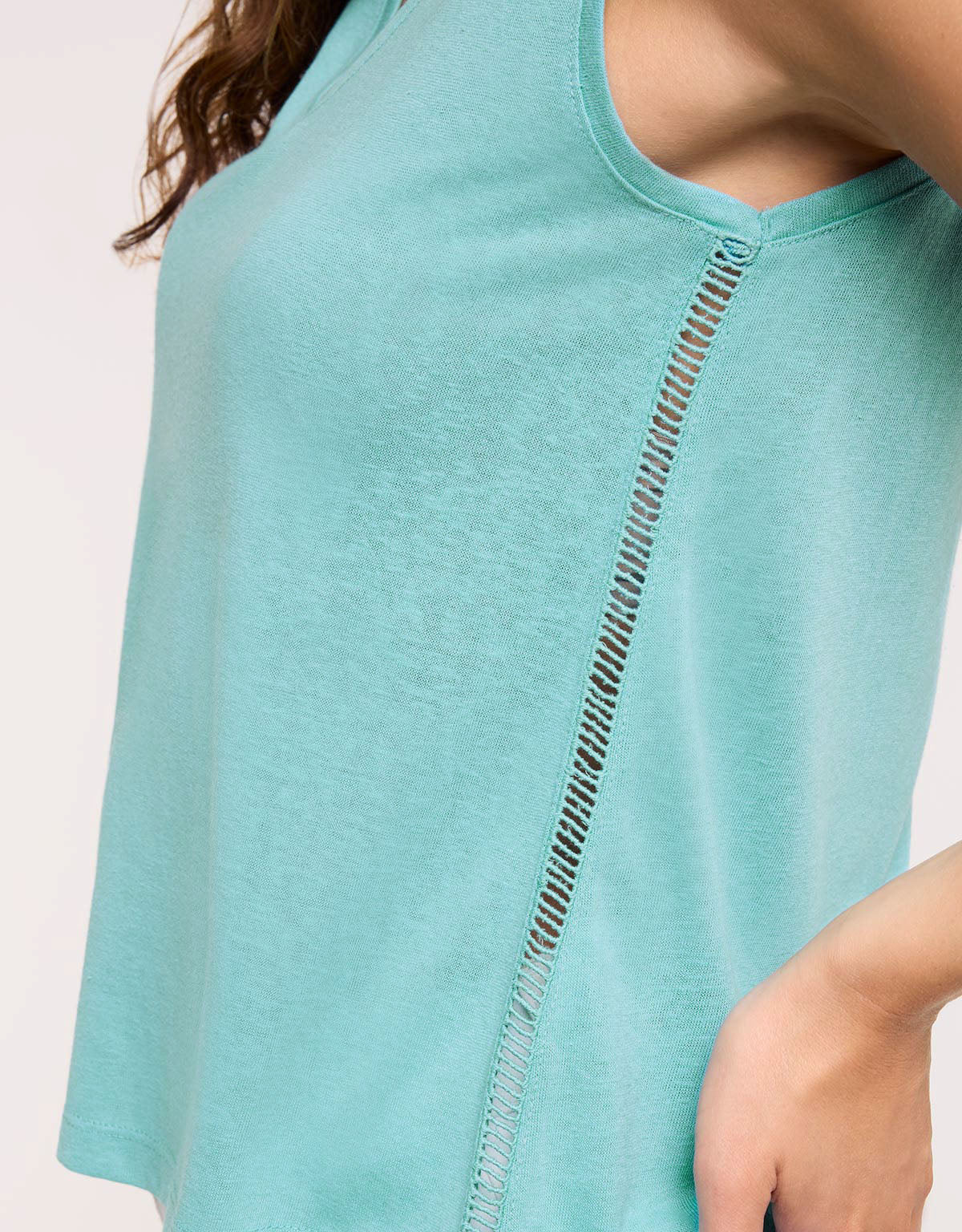 Camiseta Tirantes Detalle Calado Espalda Turquesa - Kia 5