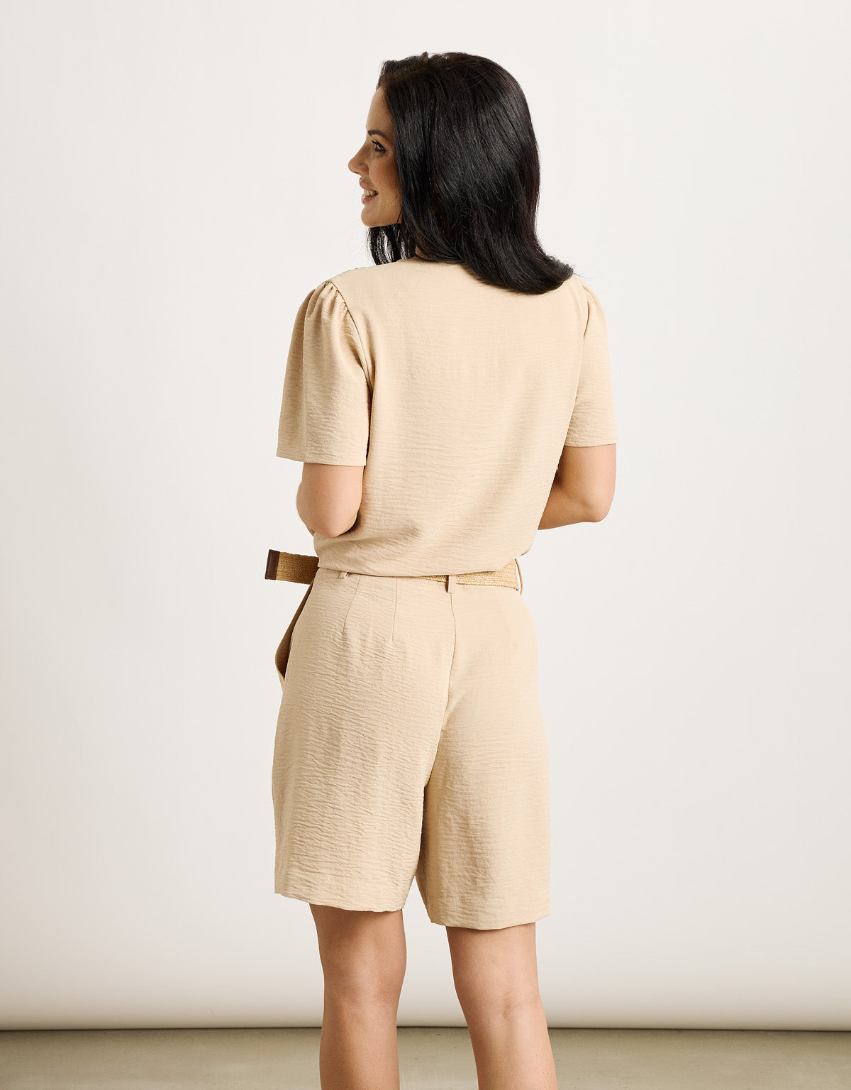 Camisa Manga Corta Beige - Rivlan 4