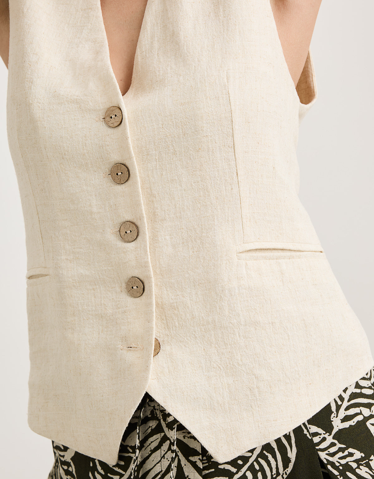 Chaleco Lino Beige - Chai