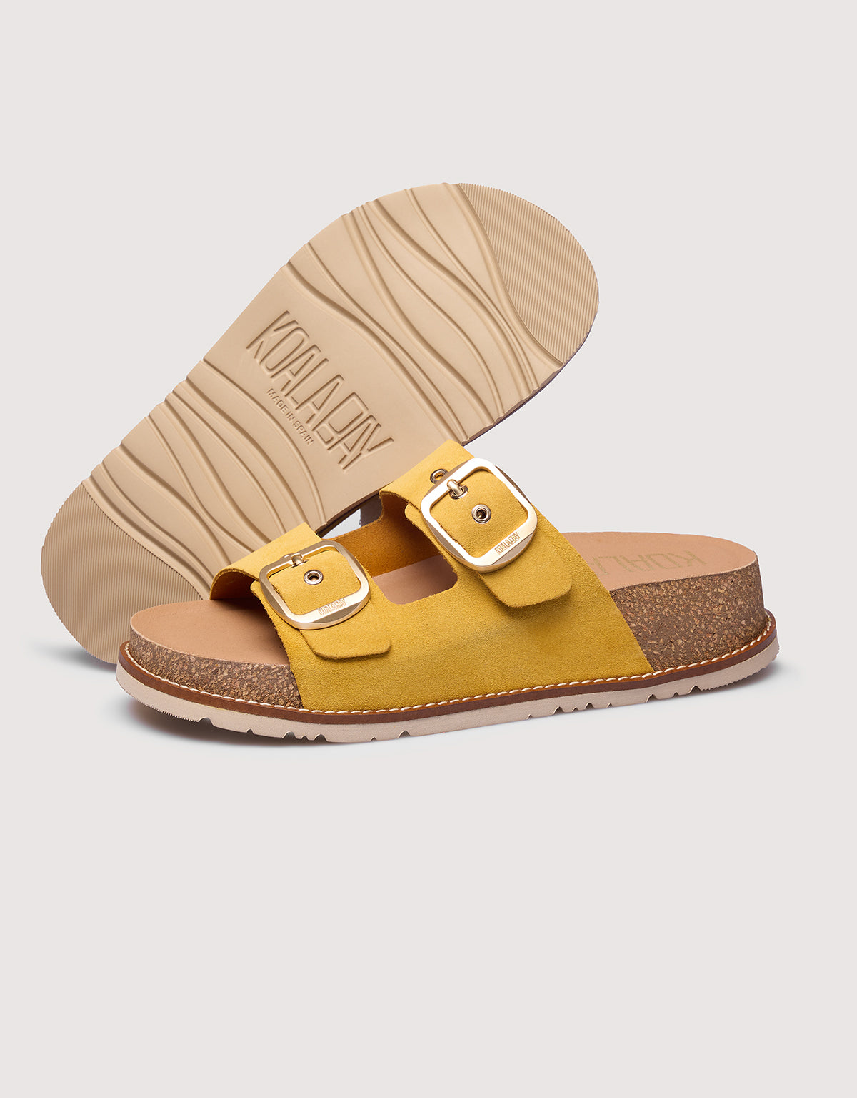 Heeled Sandal Organic Mustard Wedge - Sintran