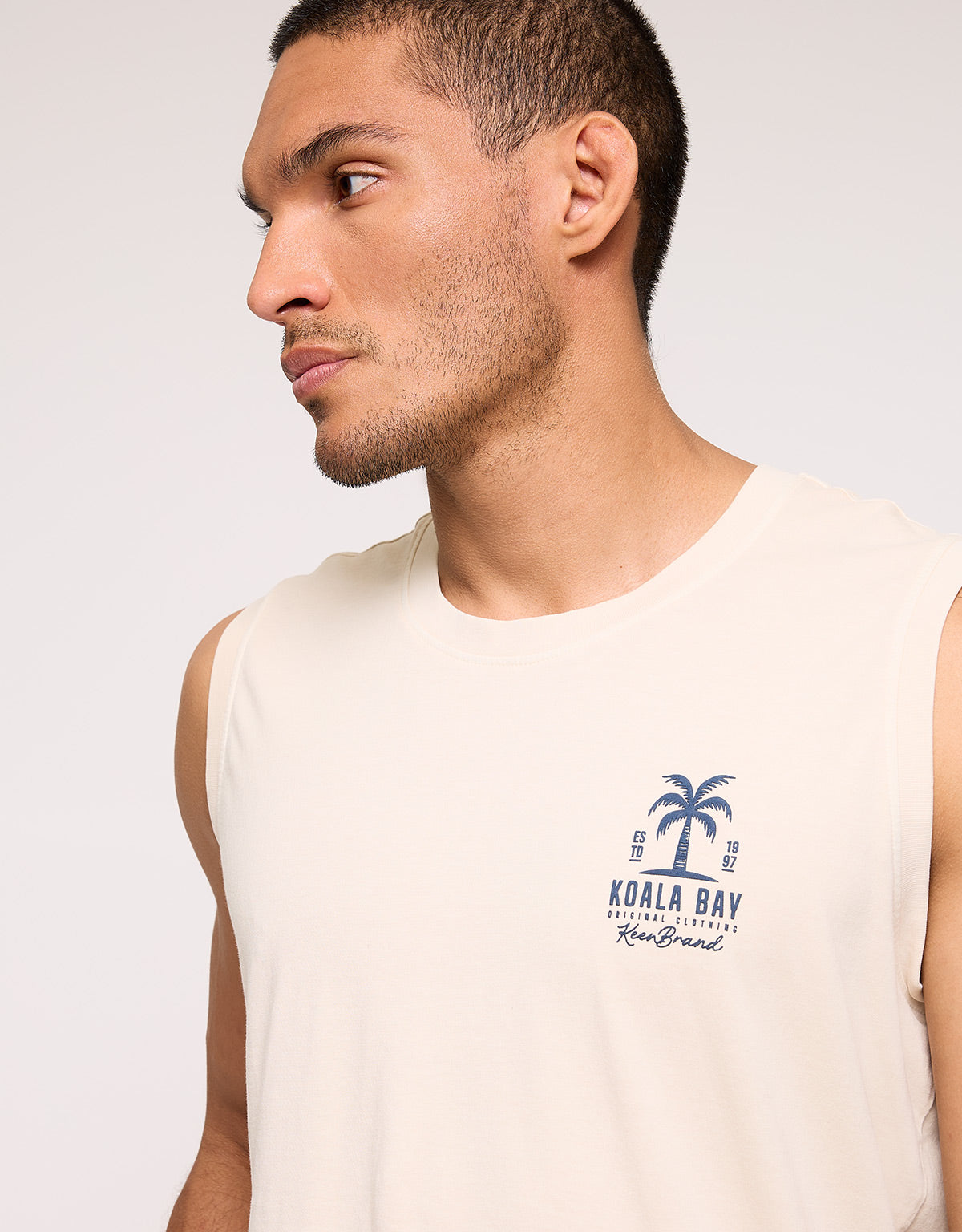 Beige Sleeveless T-Shirt - Ranker