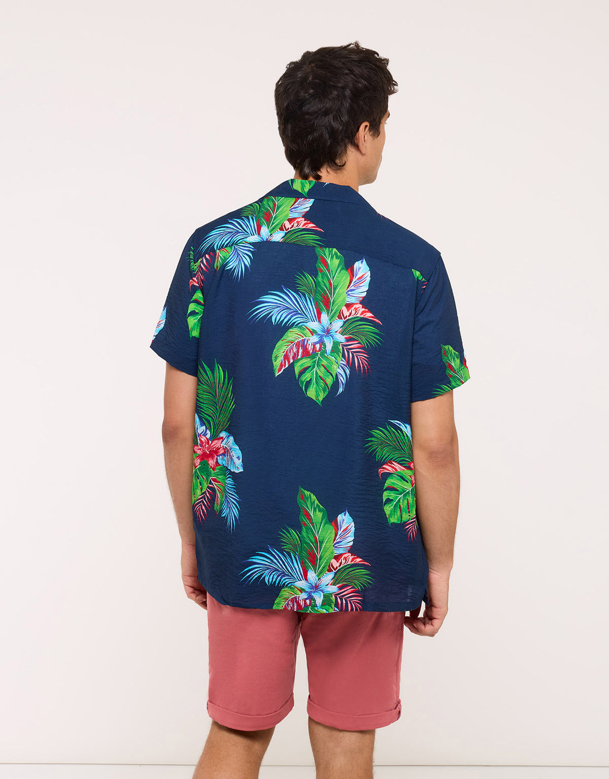Navy Blue Short Sleeve Shirt - Cattaneo