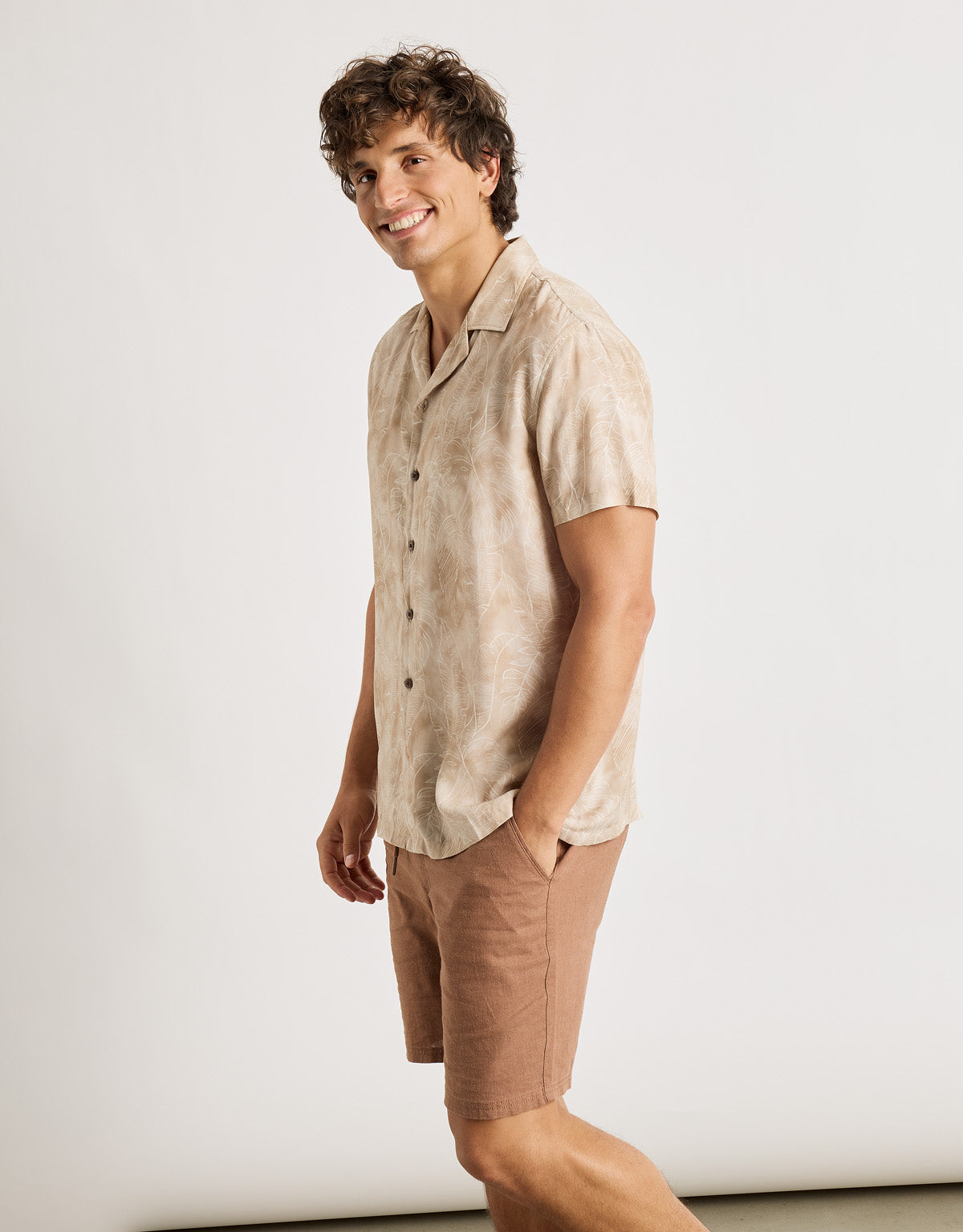 Short Sleeve Shirt Brown - Fog