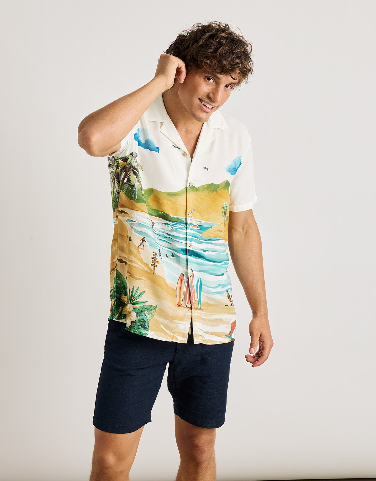 White Short-Sleeved Shirt - Landscape