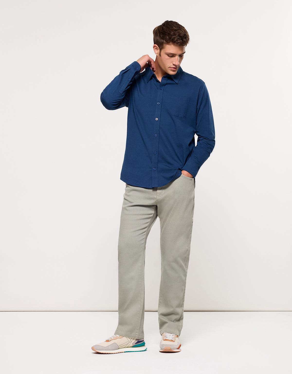 Navy Blue Long Sleeve Shirt - Niana