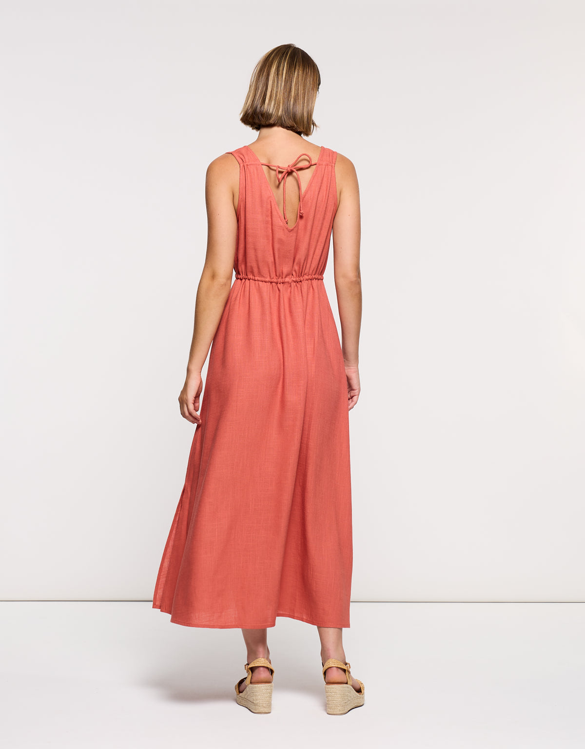 Vestido Midi Rojo Teja - Marilis 4