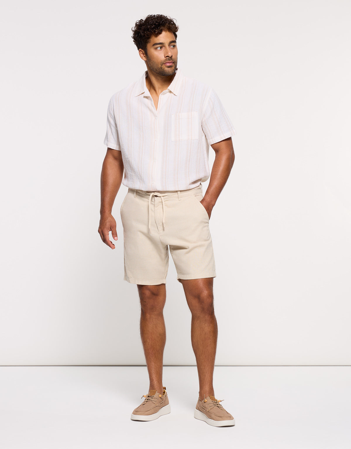 Beige Bermuda Shorts - Nafio Dos