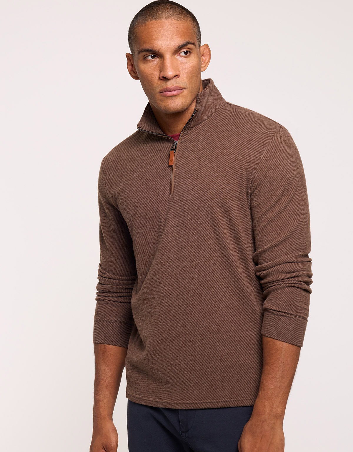 Brown Quarter-Zip Sweatshirt - Falkner