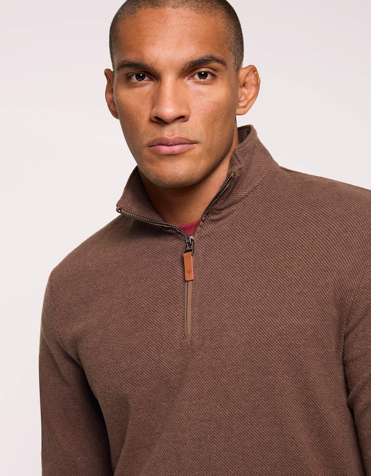 Brown Quarter-Zip Sweatshirt - Falkner