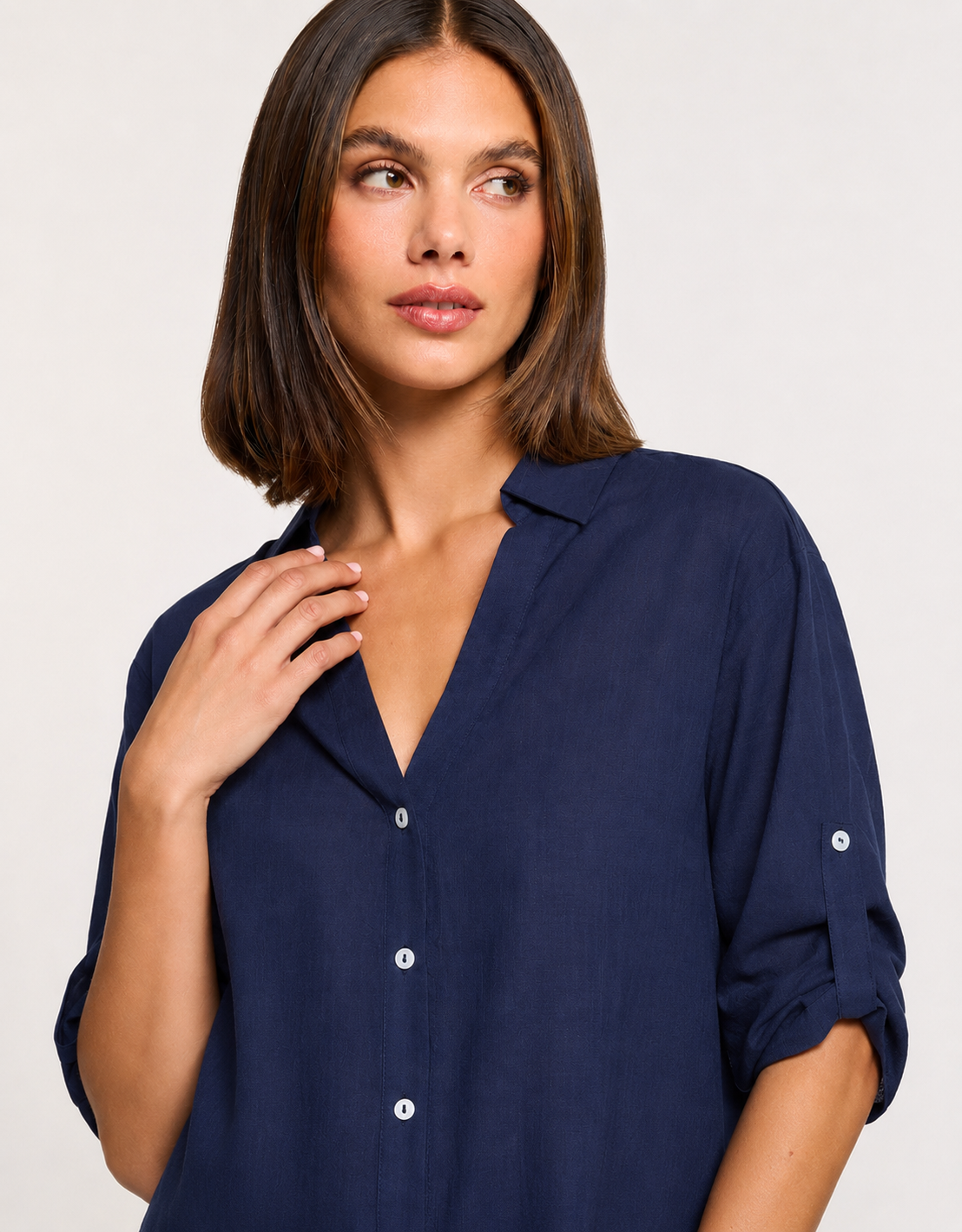 Navy Blue Long Sleeve Shirt - Astromi