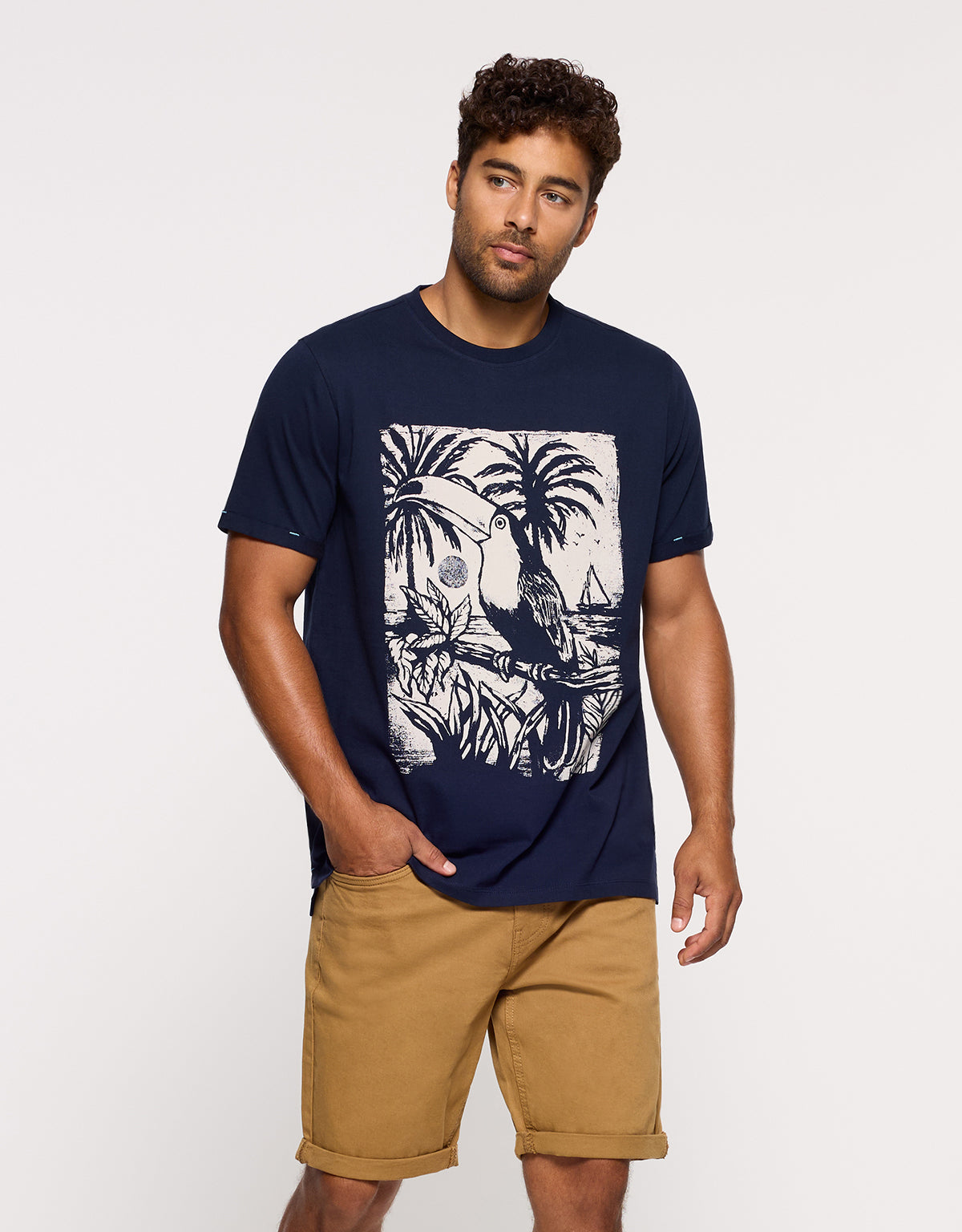 Navy Blue Short Sleeve T-Shirt - Mazer
