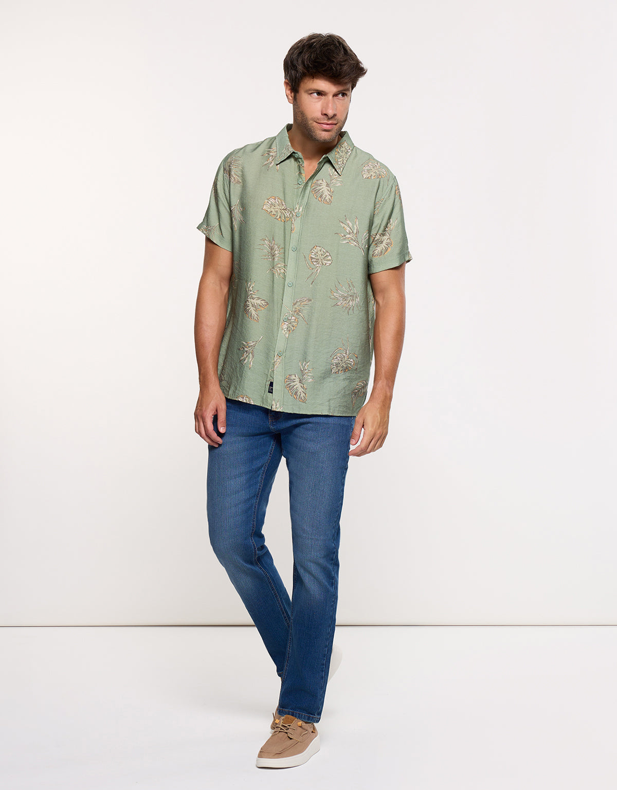 Camisa Manga Corta Caqui - Leavy 7
