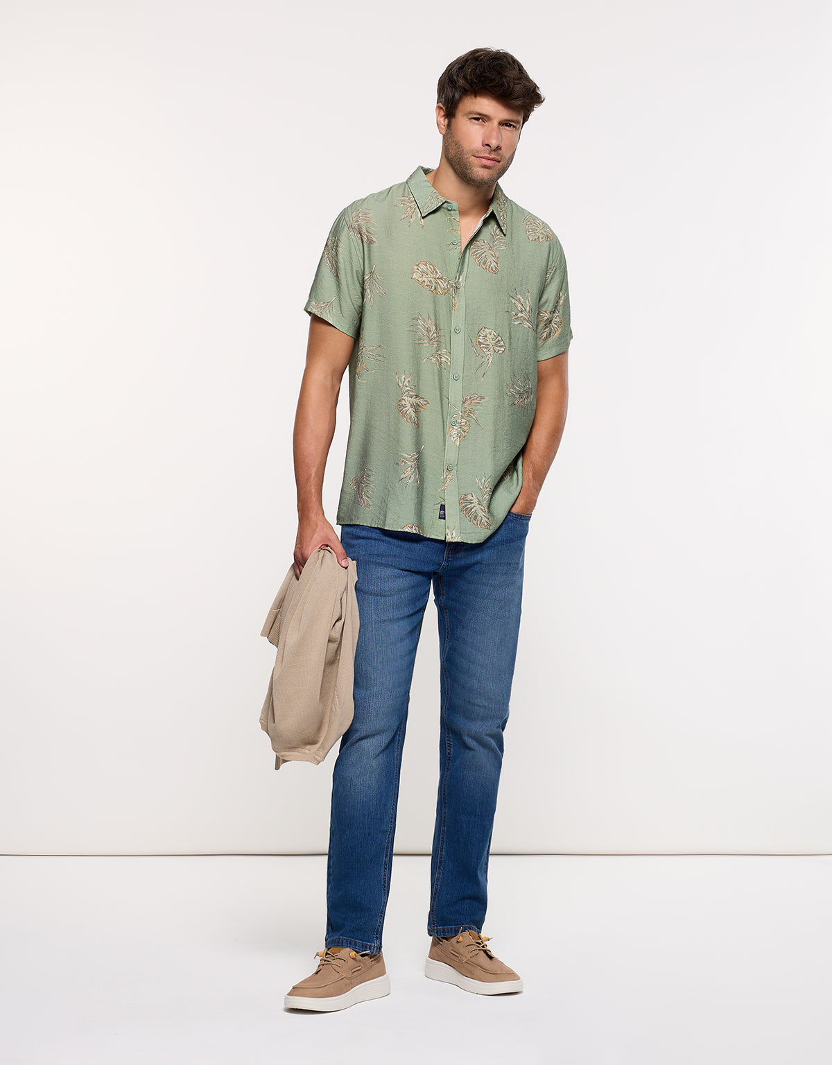Camisa Manga Corta Caqui - Leavy 8