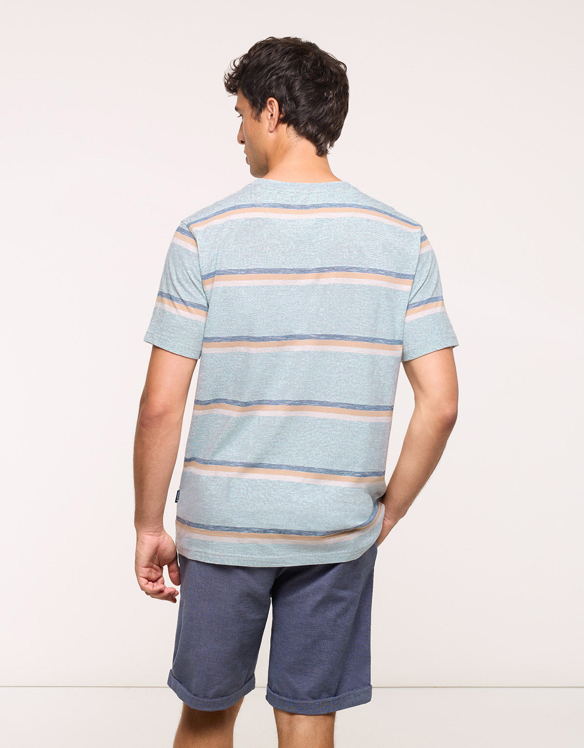 Camiseta Manga Corta Rayas Azul - Galiceno 4