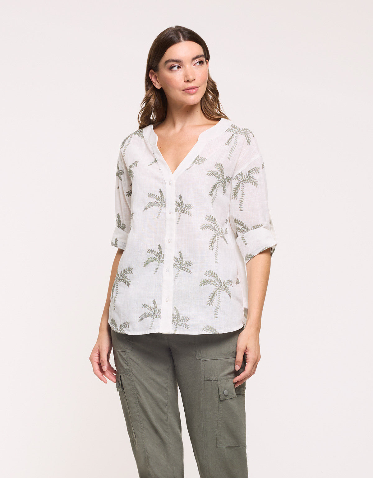 Green Embroidered Print Shirt - Australis