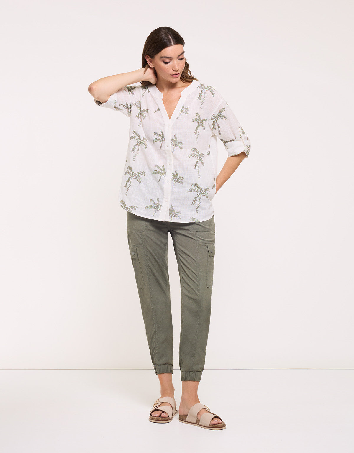 Green Embroidered Print Shirt - Australis