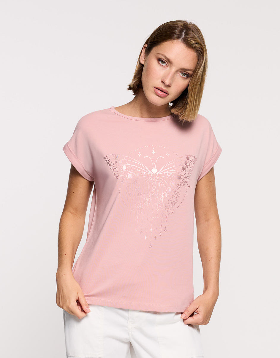Camiseta Manga Corta Rosa - Kalosa