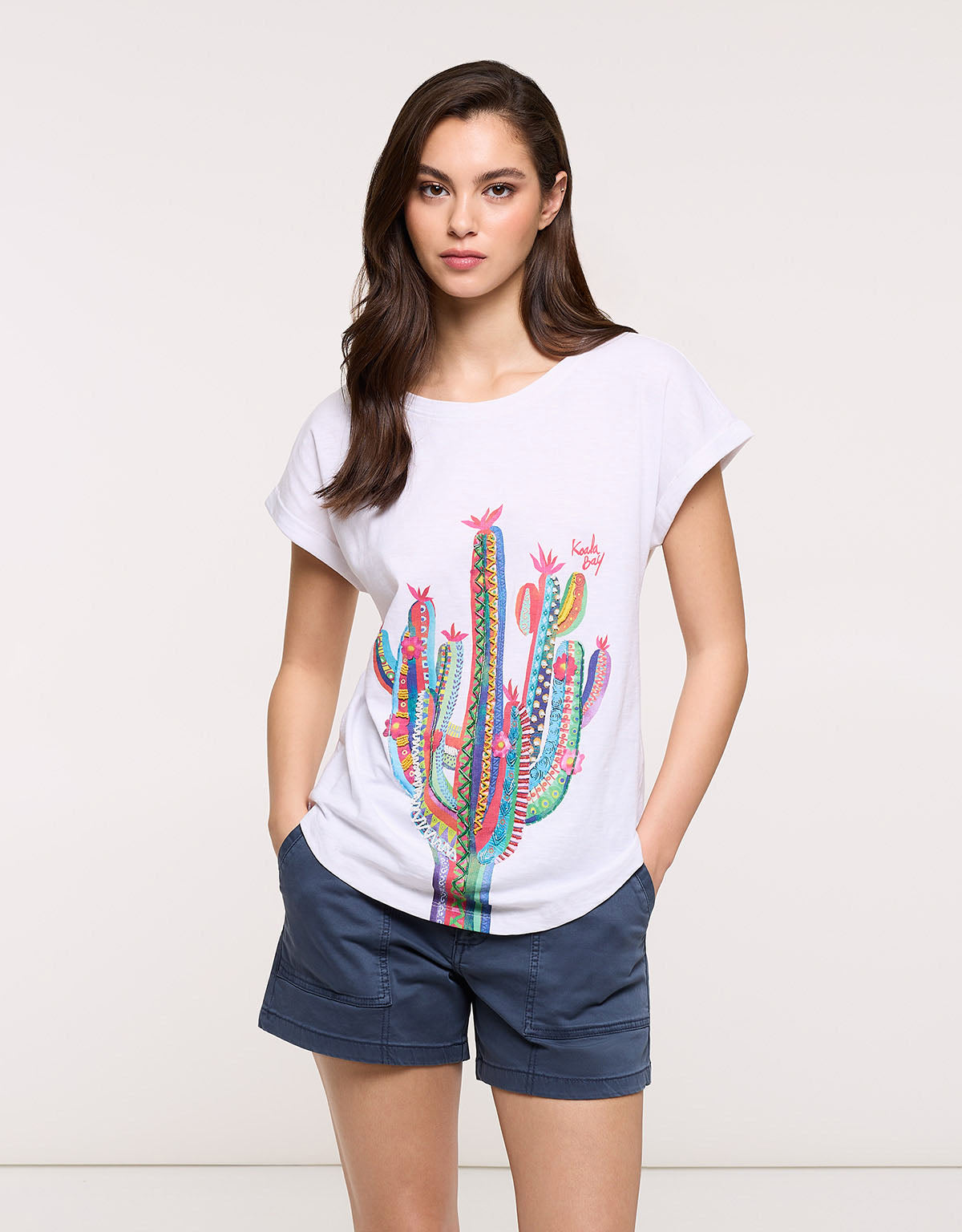 Camiseta Manga Corta Blanca - Cactica