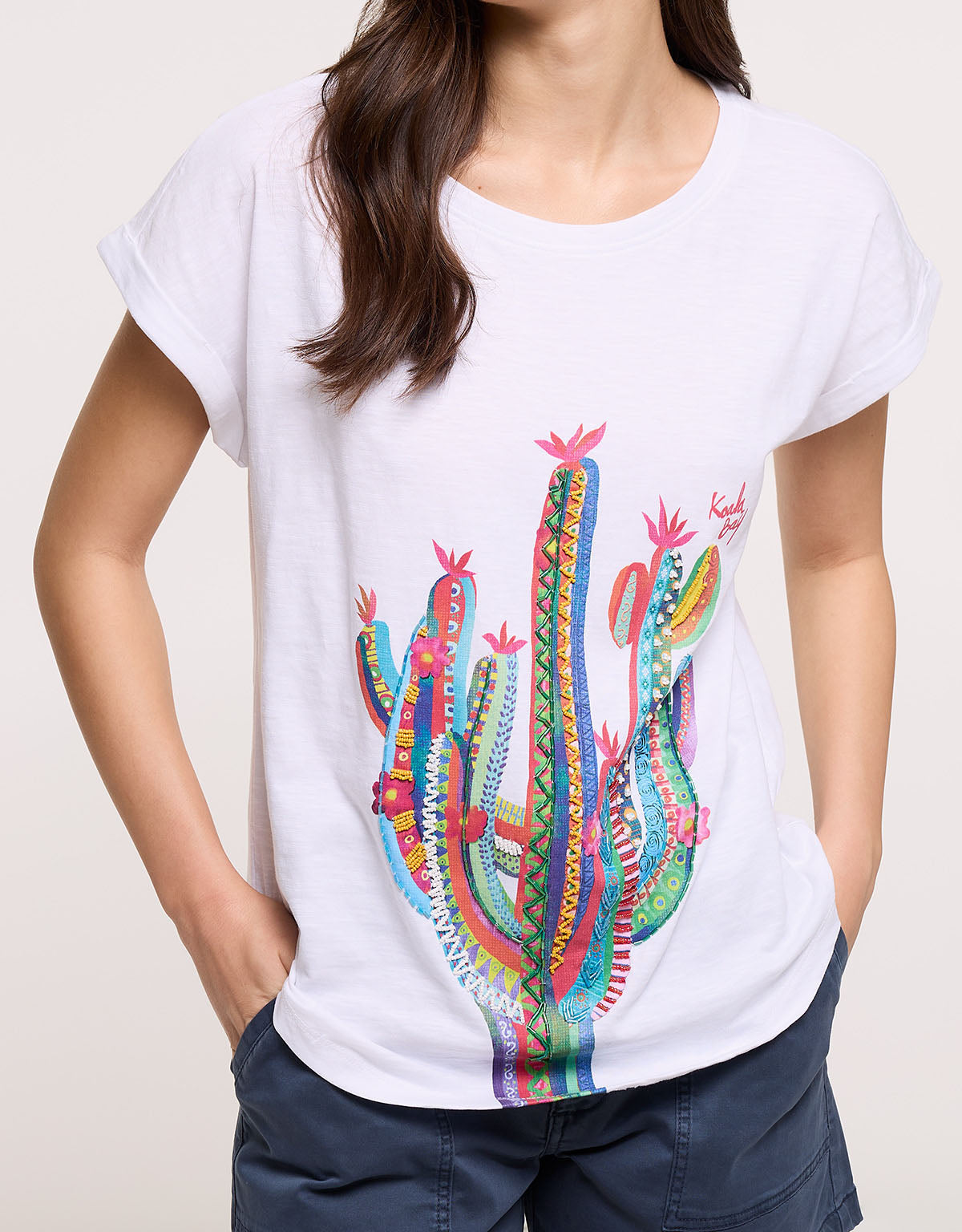 Camiseta Manga Corta Blanca - Cactica