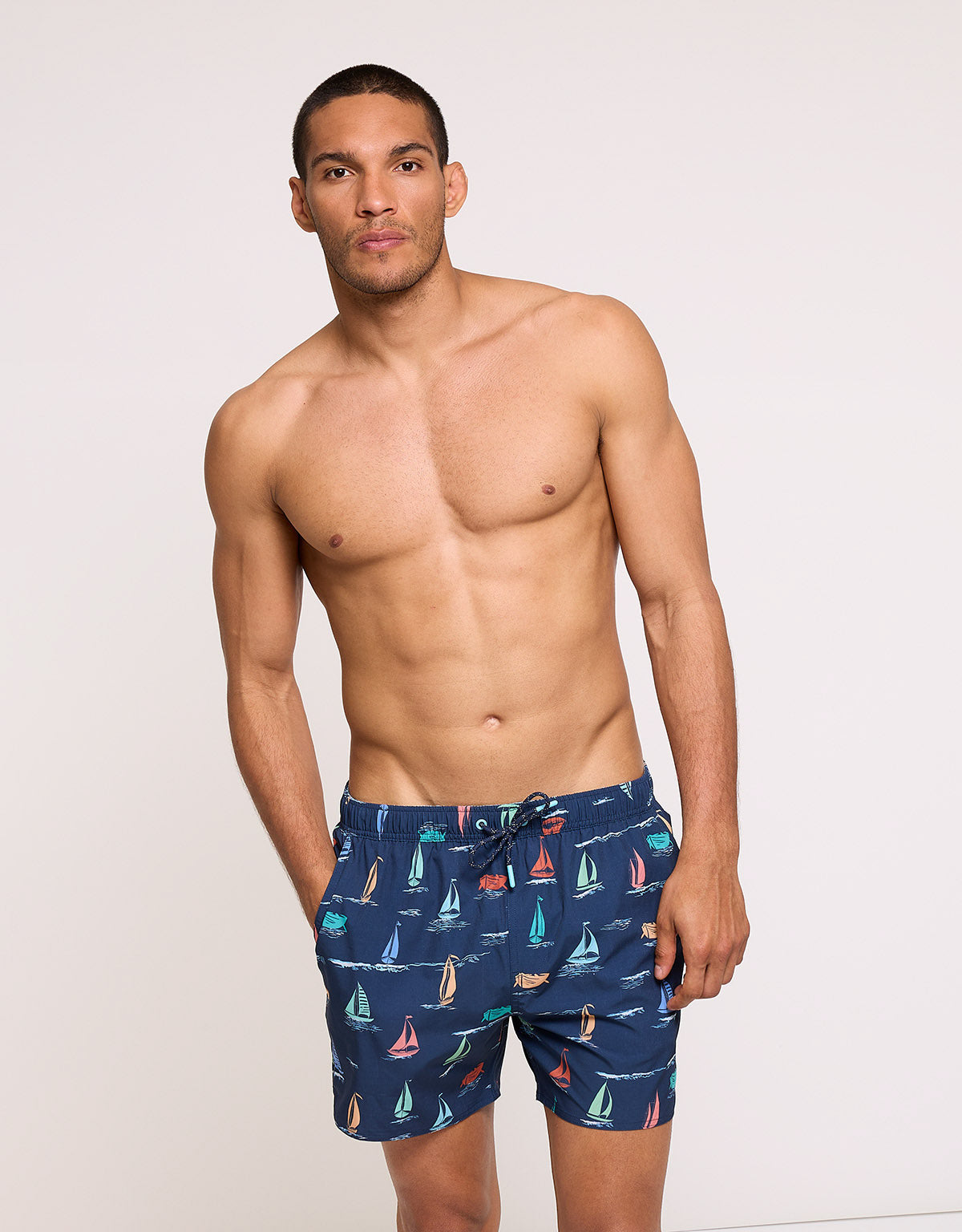 Navy Blue Printed Swimsuit - Laumi