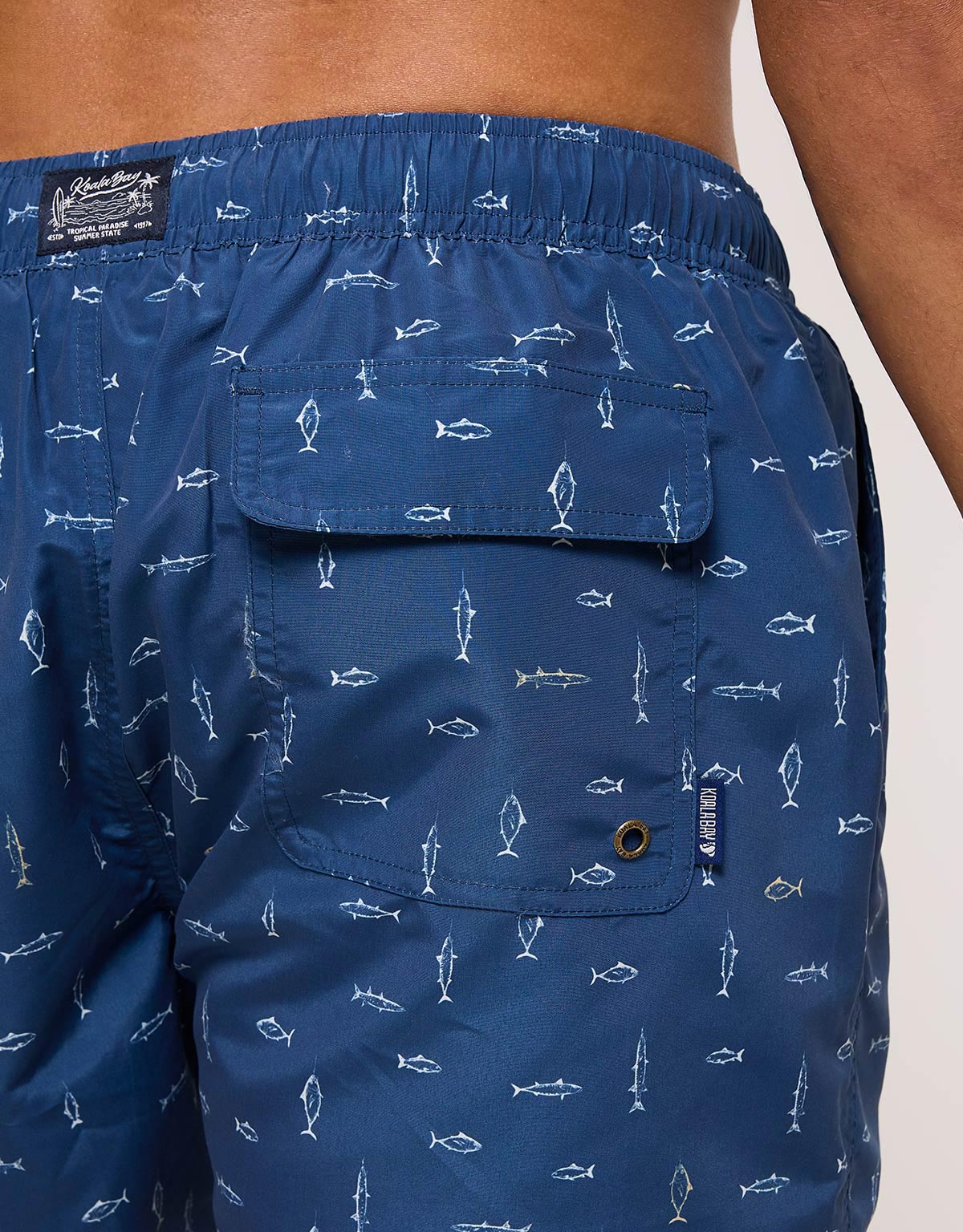 Printed Navy Blue Regular Swimsuit - Pisces