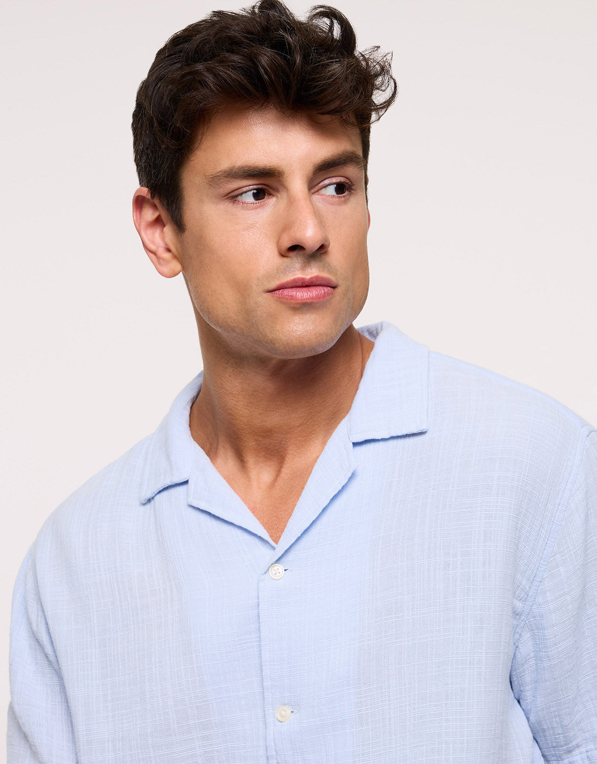 Camisa Manga Corta Azul Celeste - Bambino 4