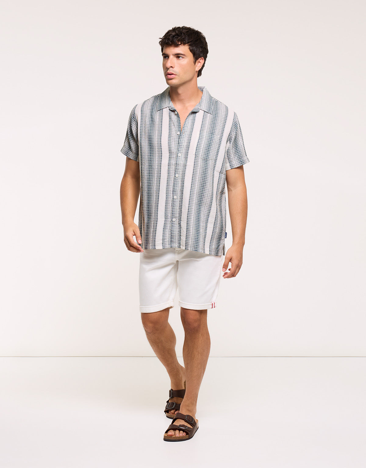 Camisa Manga Corta Rayas Verde - Cookin 5