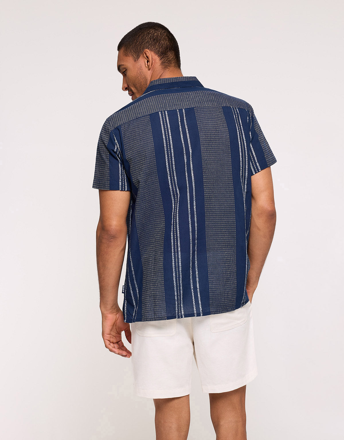 Camisa Manga Corta Azul Marino - Linito 3