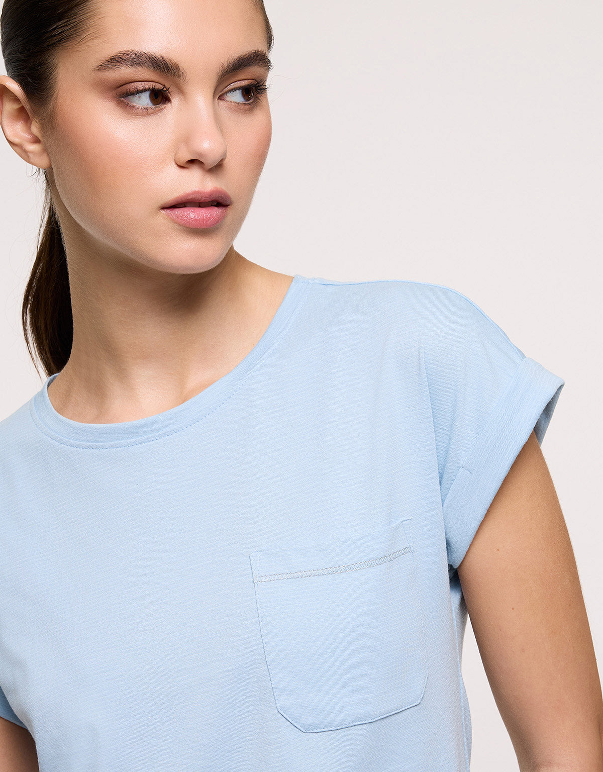 Camiseta Manga Corta Azul Celeste - Ibosen 4