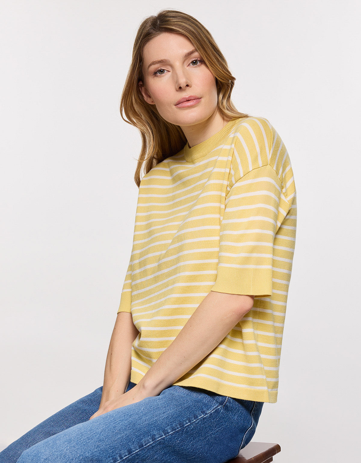 Camiseta de Punto a Rayas Amarilla - Gratera 2