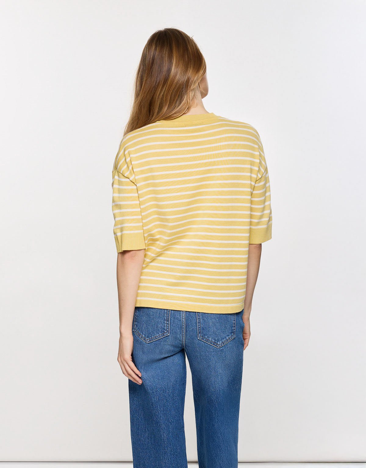 Camiseta de Punto a Rayas Amarilla - Gratera 4