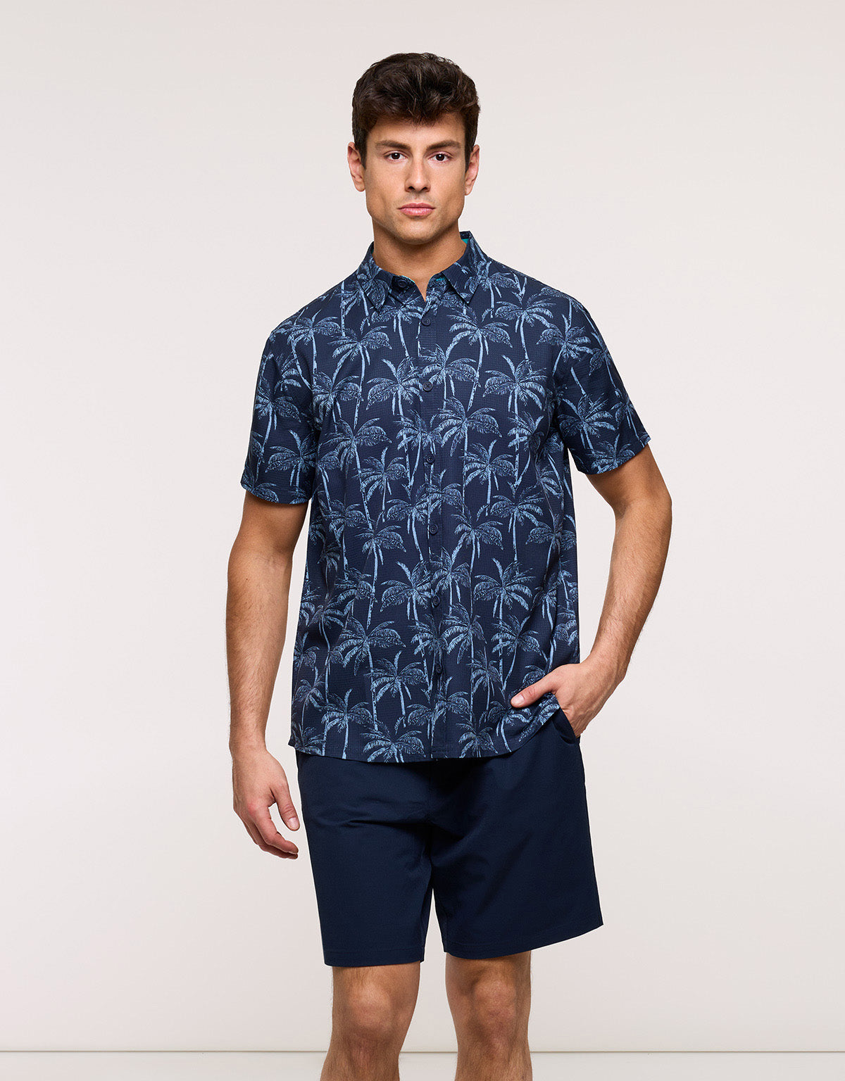 Camisa Manga Corta Azul Marino - Furairapalm