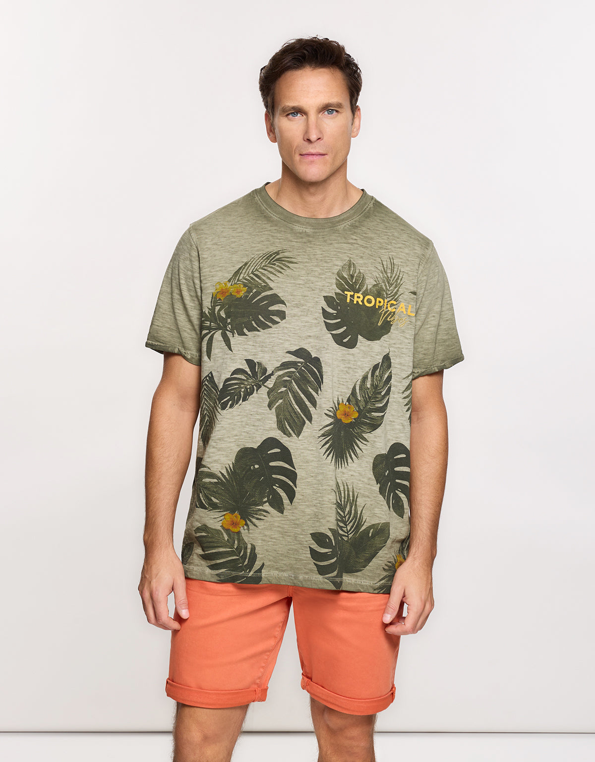 Nael Khaki Short Sleeve T-Shirt