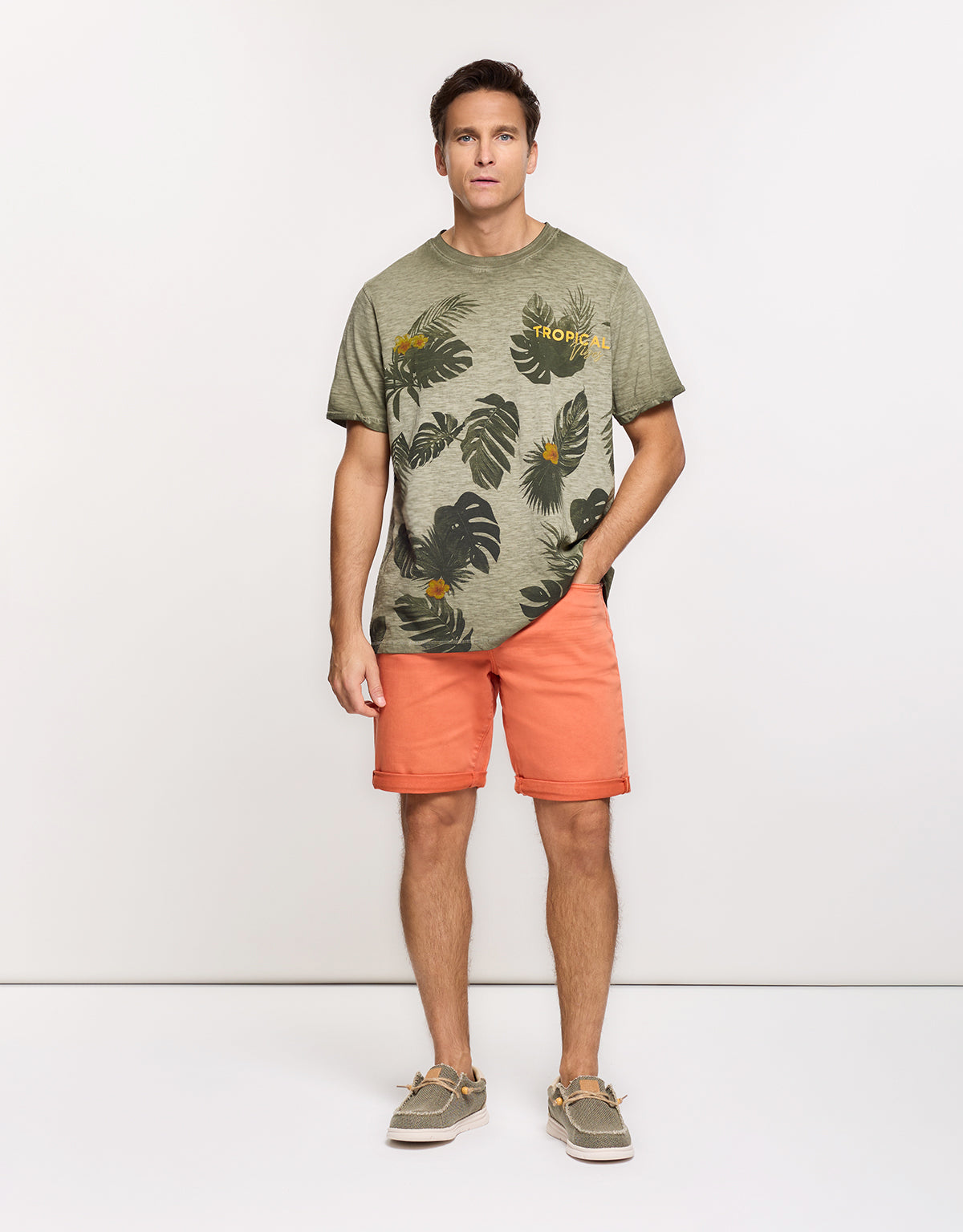 Nael Khaki Short Sleeve T-Shirt