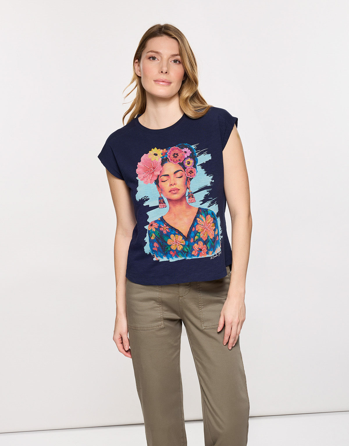 Camiseta Manga Corta Azul Marino - Freya